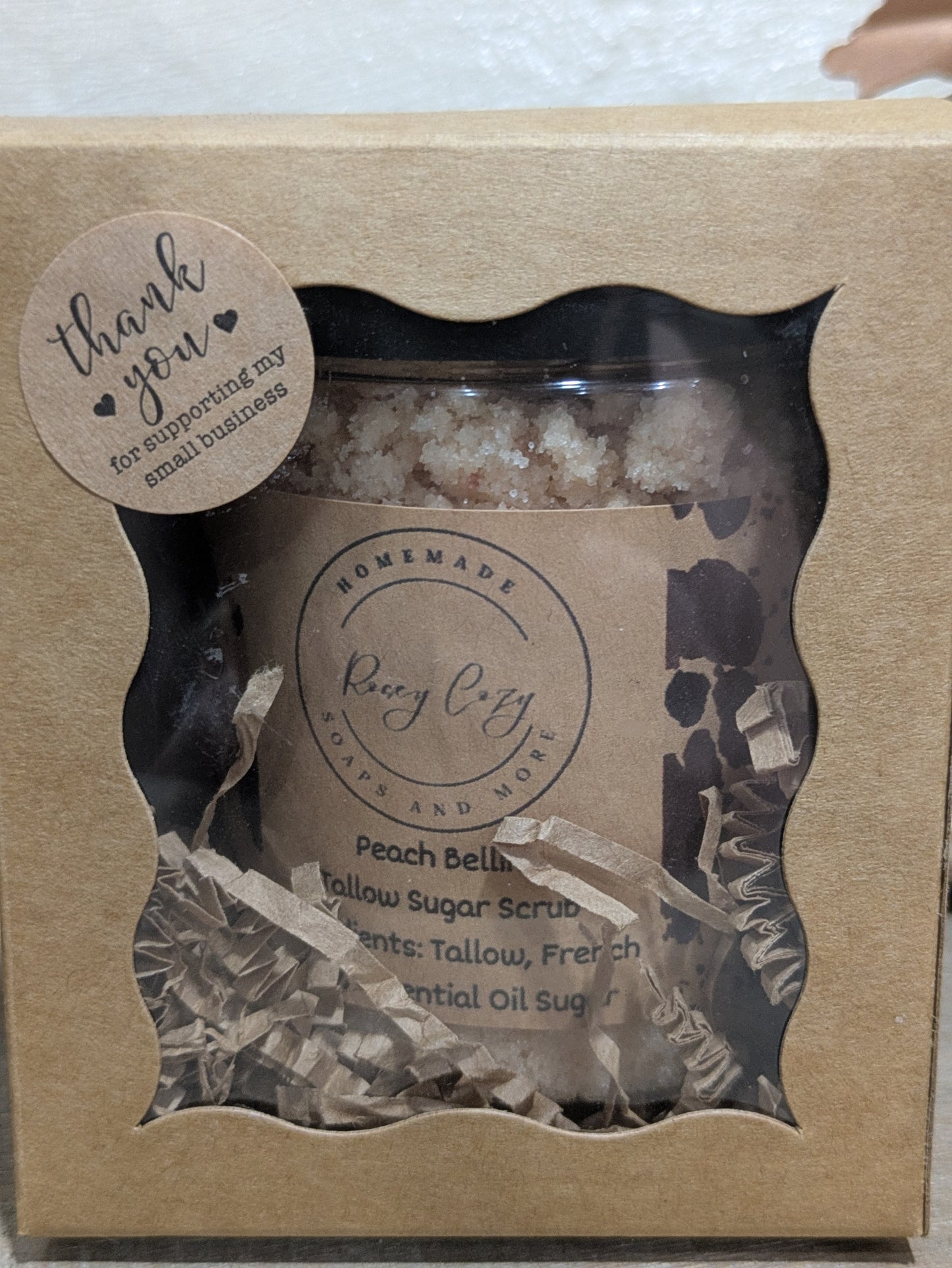 Peach Bellini Tallow Sugar Scrub 8oz
