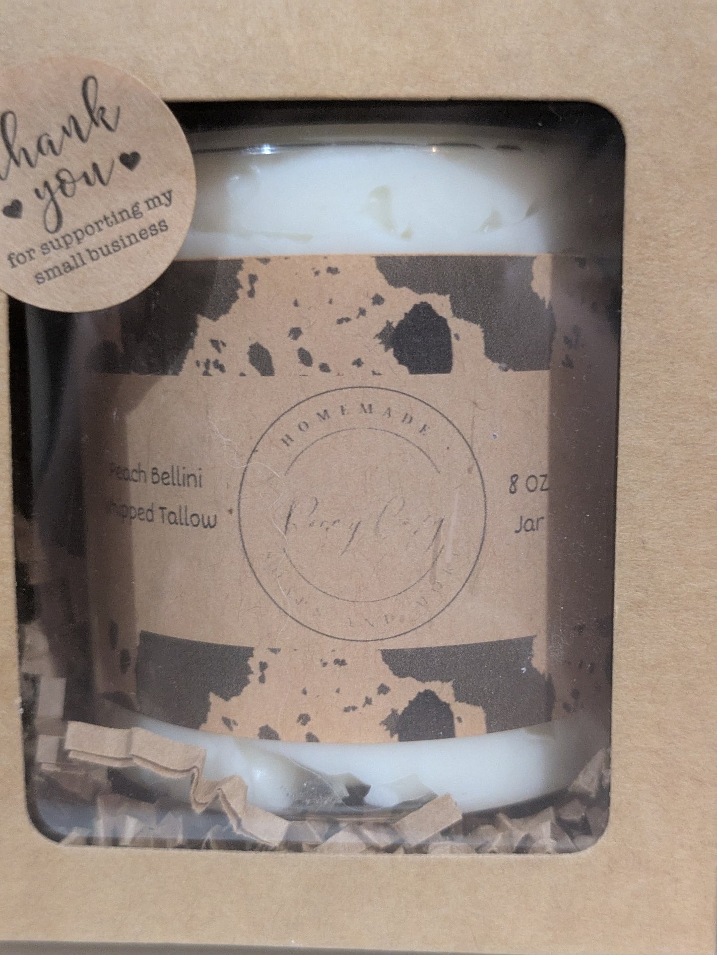 Peach Bellini Whipped Tallow 8oz jar