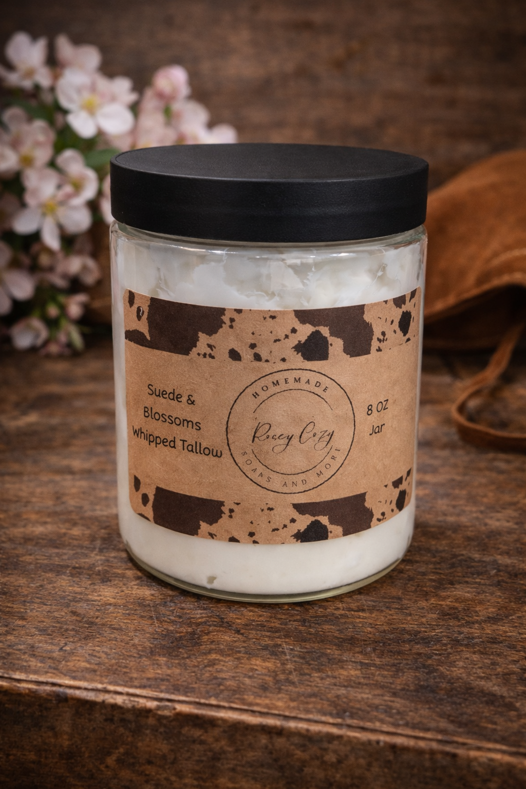 Blossoms & Suede Whipped Tallow 8oz jar