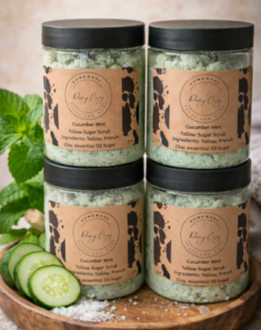 Cucumber & Mint Tallow Sugar Scrub