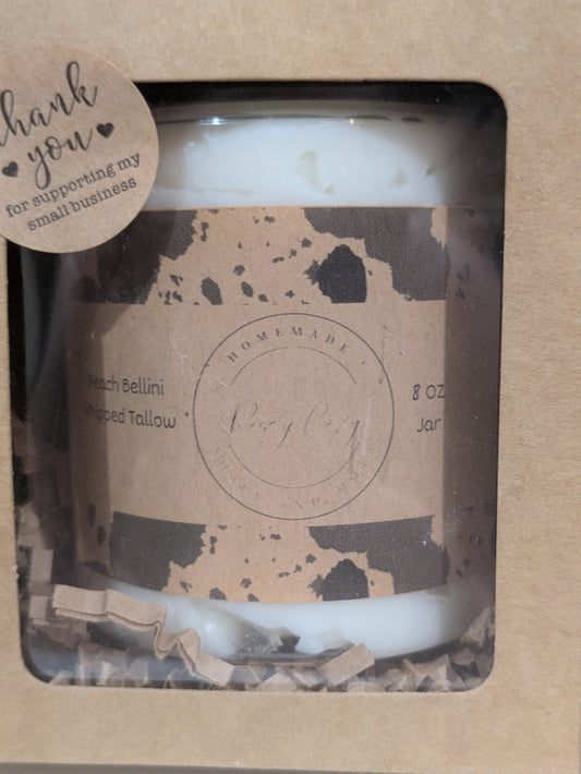 Peach Bellini Whipped Tallow 8oz jar