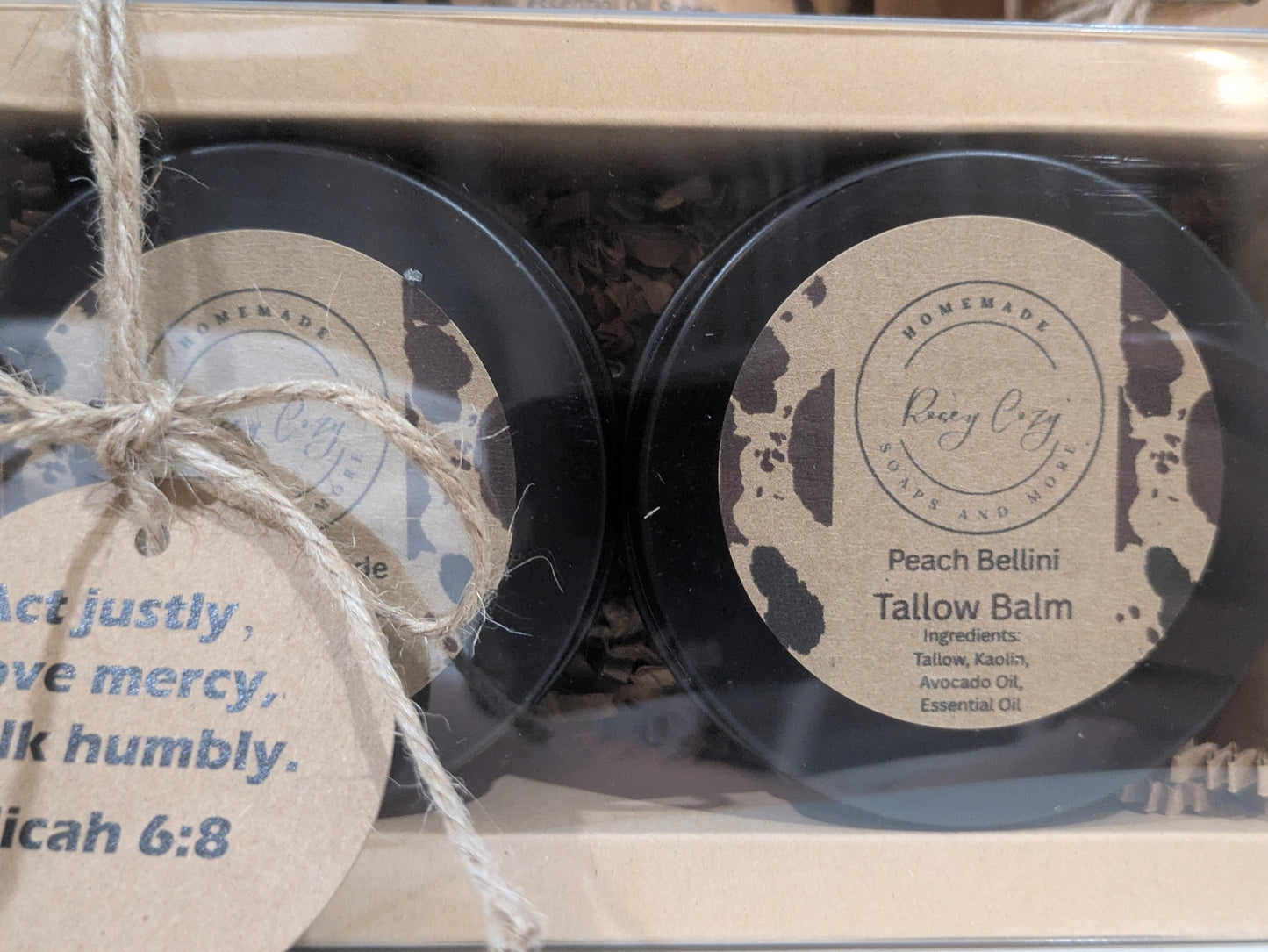 Blossoms & Suede/ Peach Bellini Tallow balm gift set